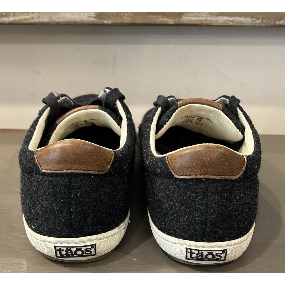Taos Star Burst Shoes Sneakers Womens Size 8 Black Wool Casual Lace Up Comfort - Picture 6 of 8